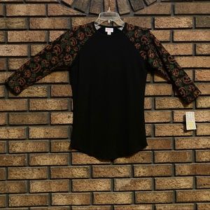 Lularoe Randy Halloween Pumpkin 🎃 Baseball Tee Shirt XXS